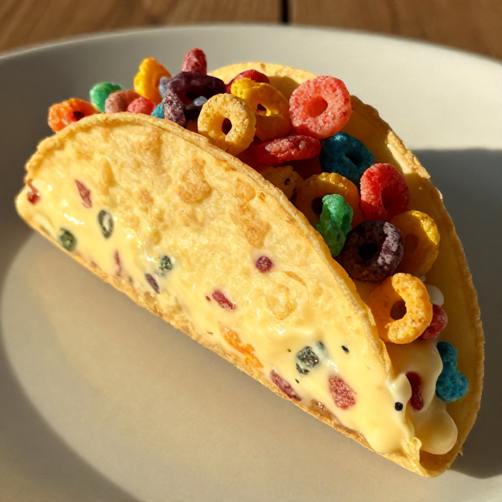Fruity Pebbles Cheesecake Tacos