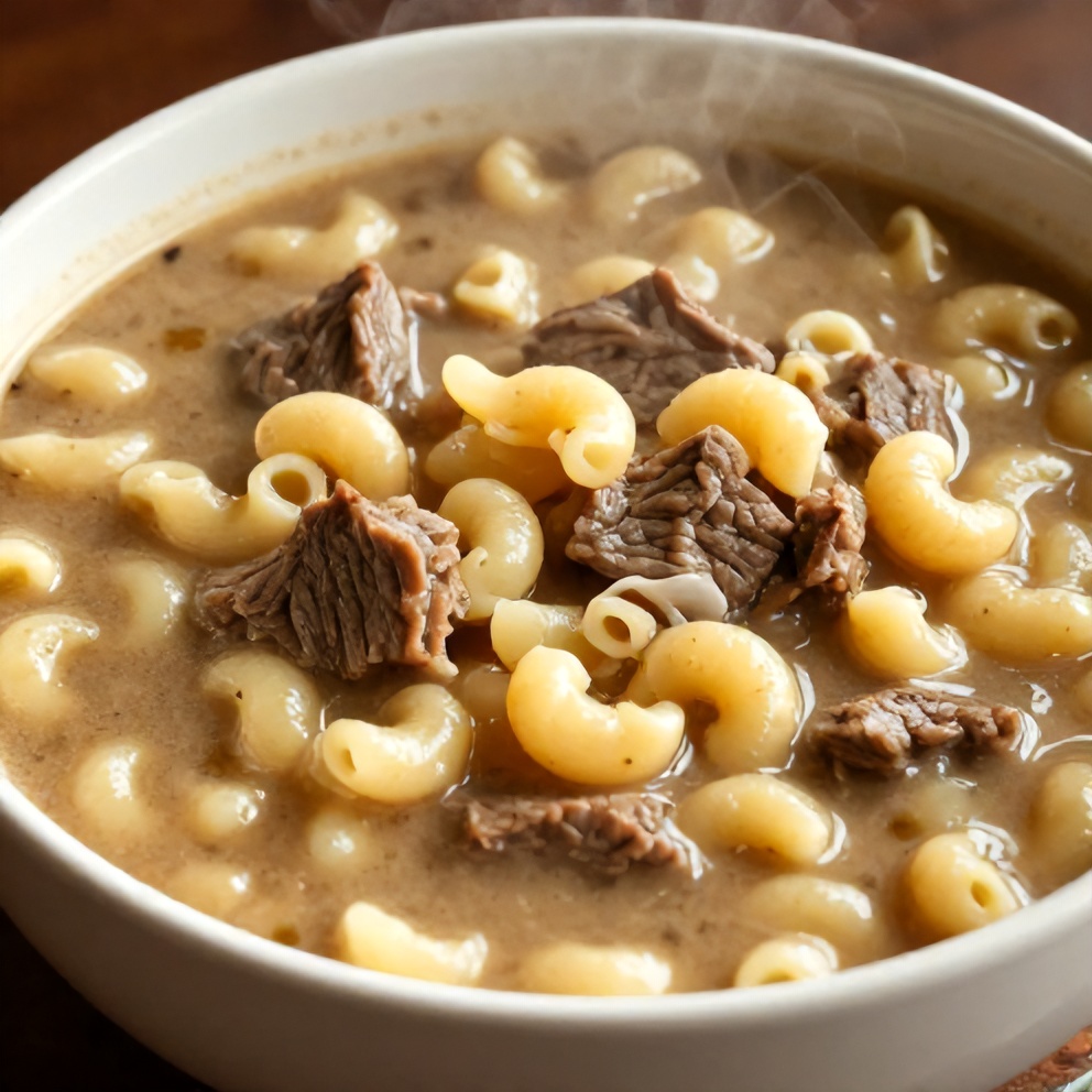 Hearty Beef Macaroni Soup