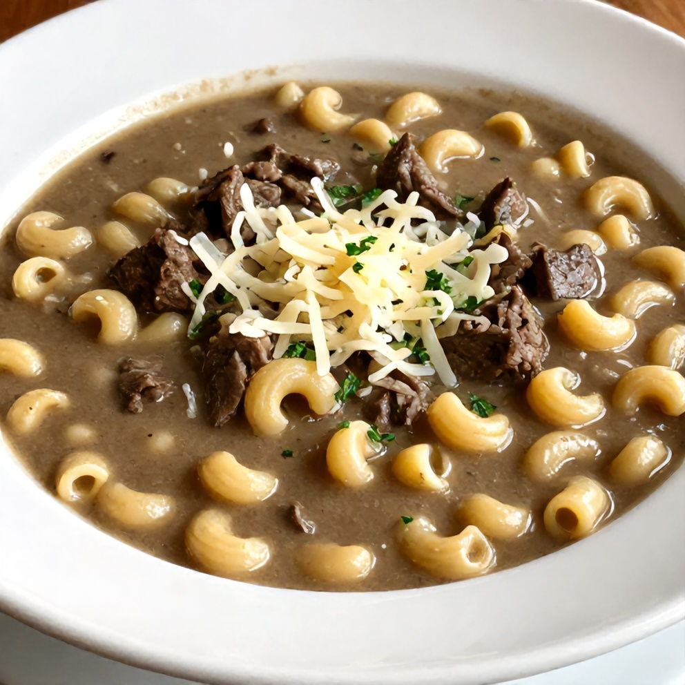 Hearty Beef Macaroni Soup