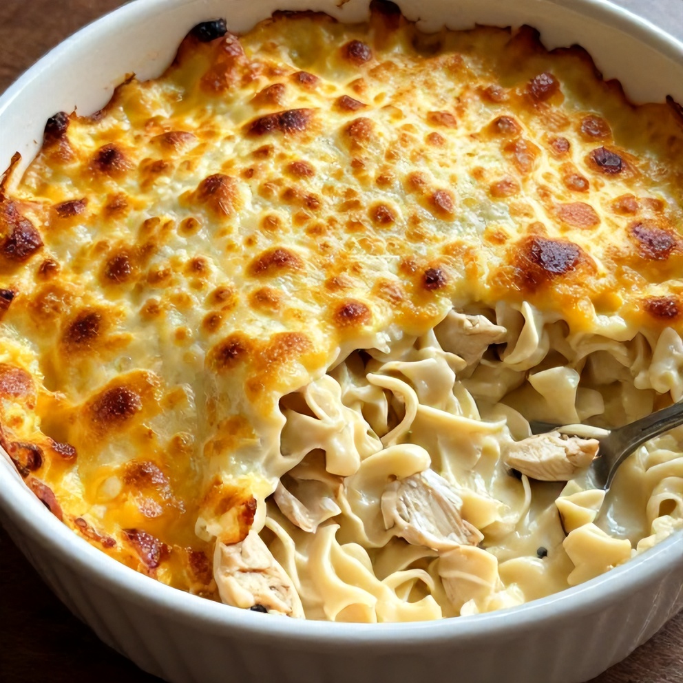 high protein chicken alfredo bake