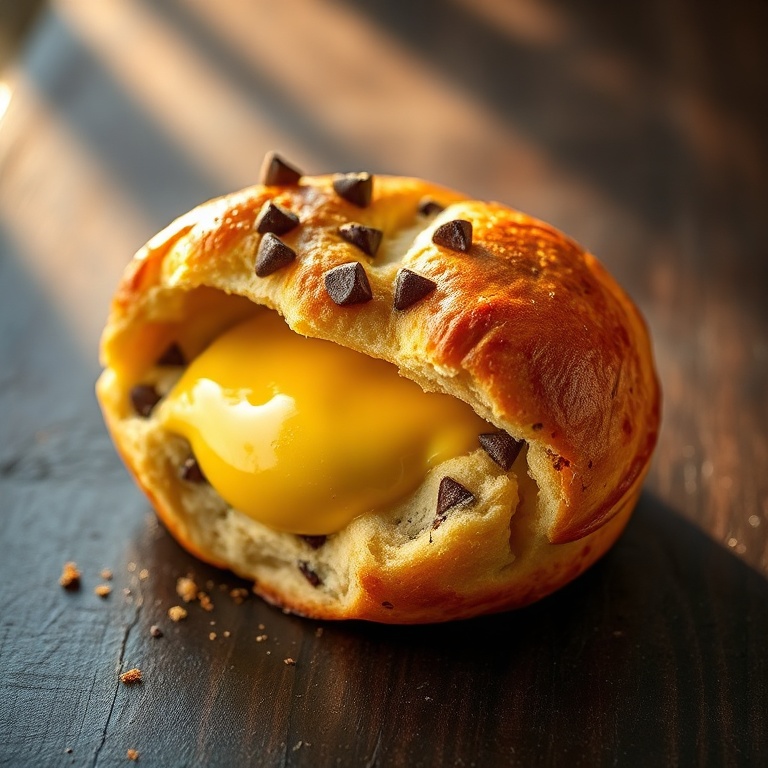 homemade chocolate chip custard brioche