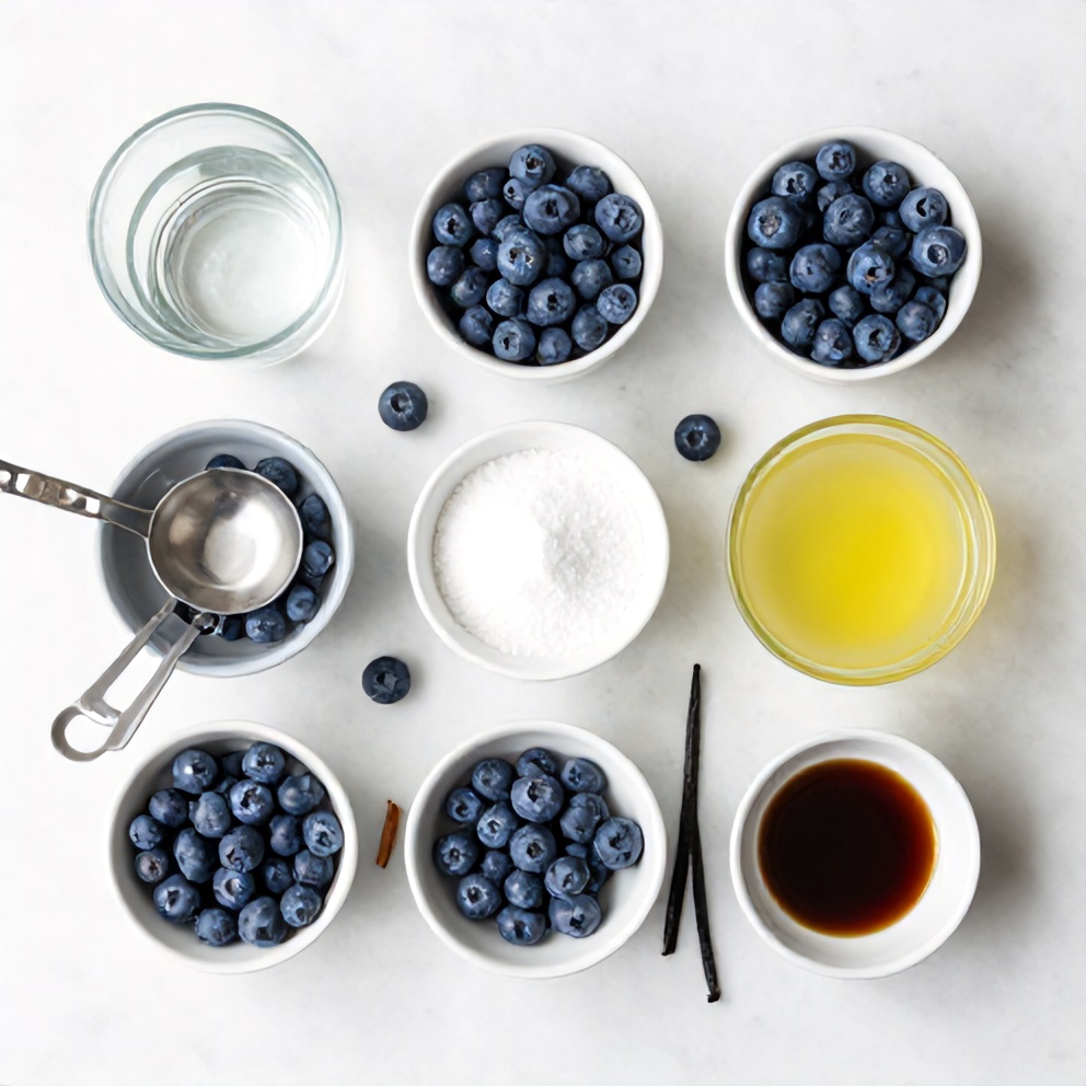 Ingredients for Homemade Sugar Free Blueberry Syrup