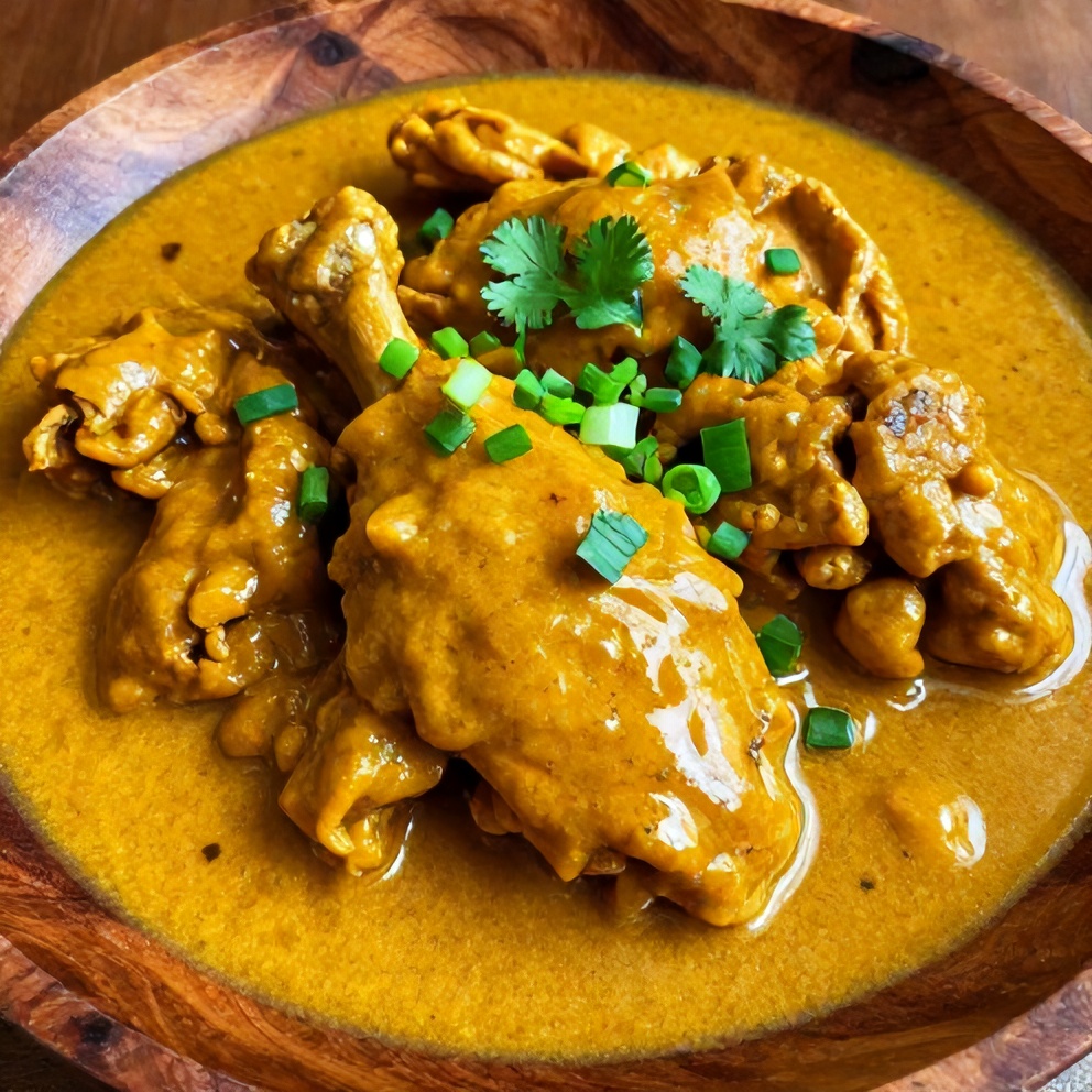 Plated Jamaican Curry Chicken