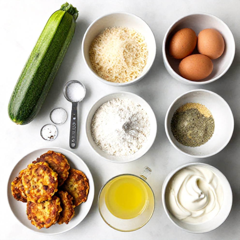 Ingredients for Keto Zucchini Parmesan Fritters