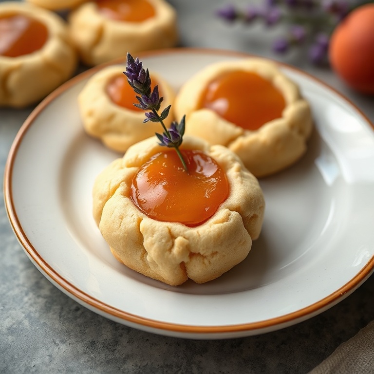 Lavender Apricot Thumbprint Cookies