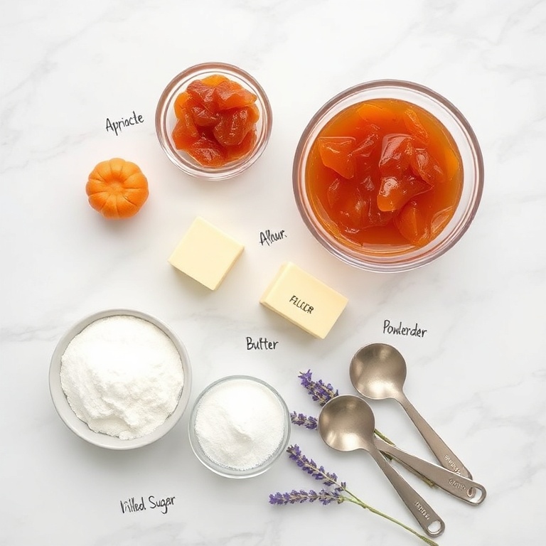 Ingredients for Lavender Apricot Thumbprint Cookies