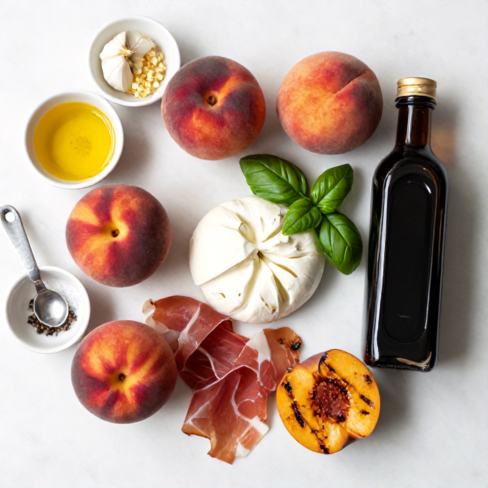 Mediterranean Grilled Peach Salad Ingredients
