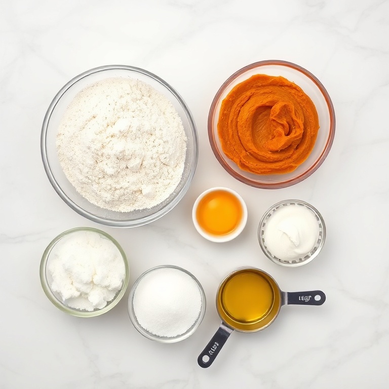 Ingredients for Moist Pumpkin Bread with Warm Fall Spices