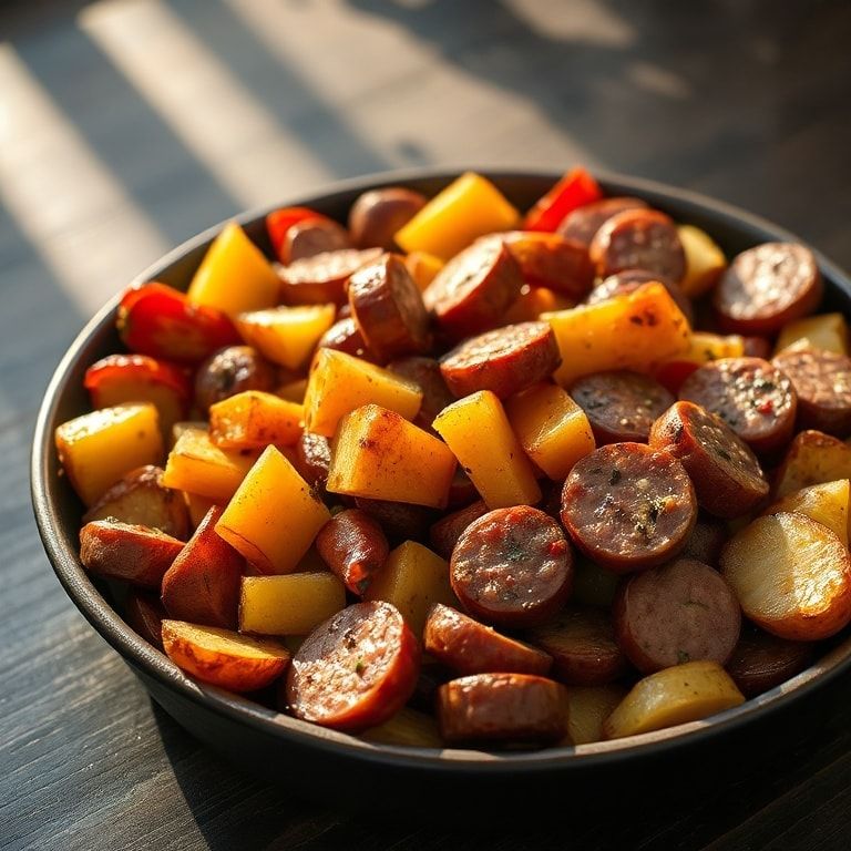 one-pan sausage and potatoes