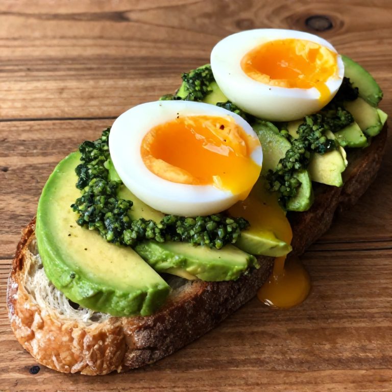 Pesto Eggs on Avocado Toast