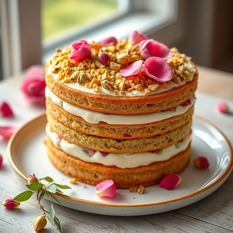 Pistachio Rose Milk Cake