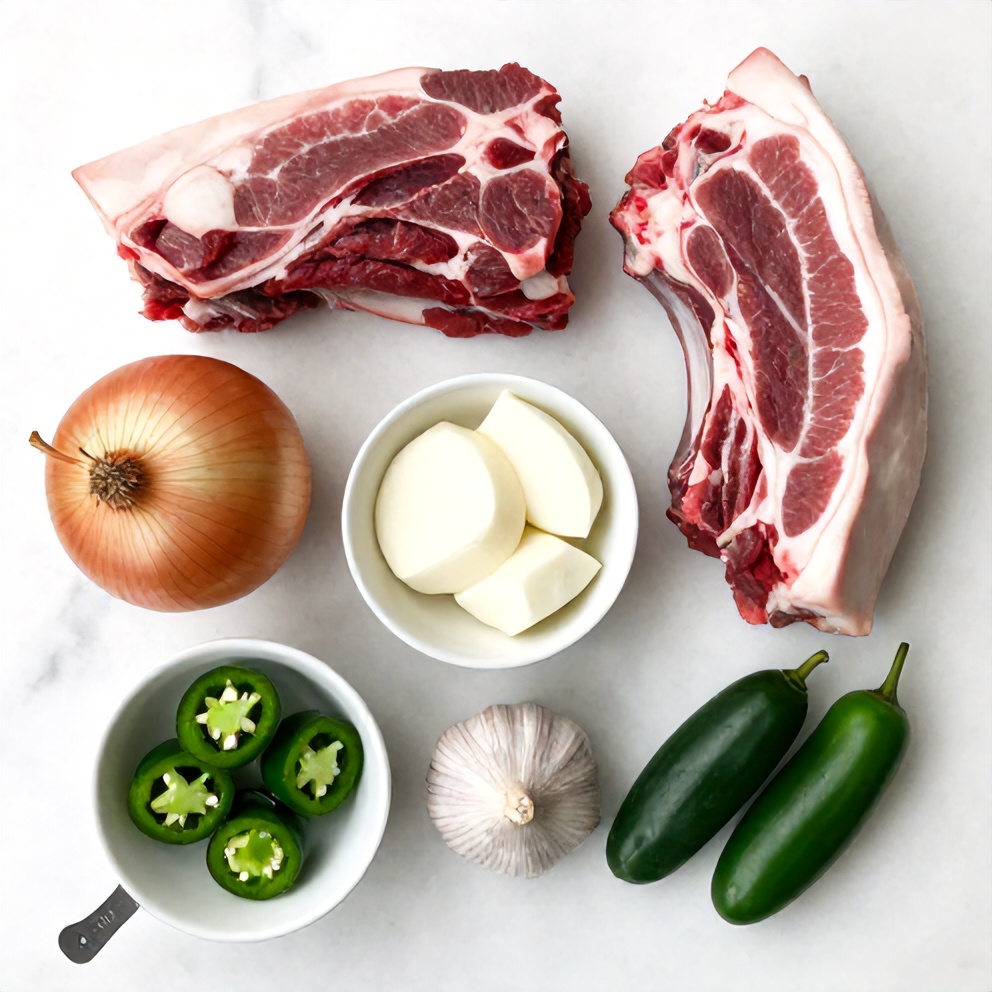 Raw ingredients for Pot Birria Tacos