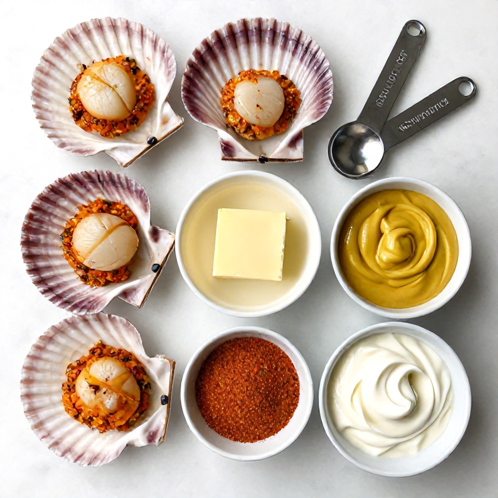 Raw Ingredients for Quick Cajun Scallops