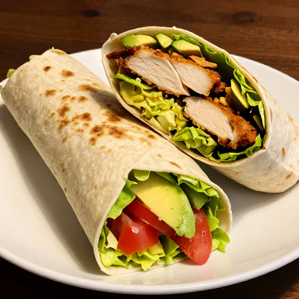 Plated Quick Chicken Avocado Wrap