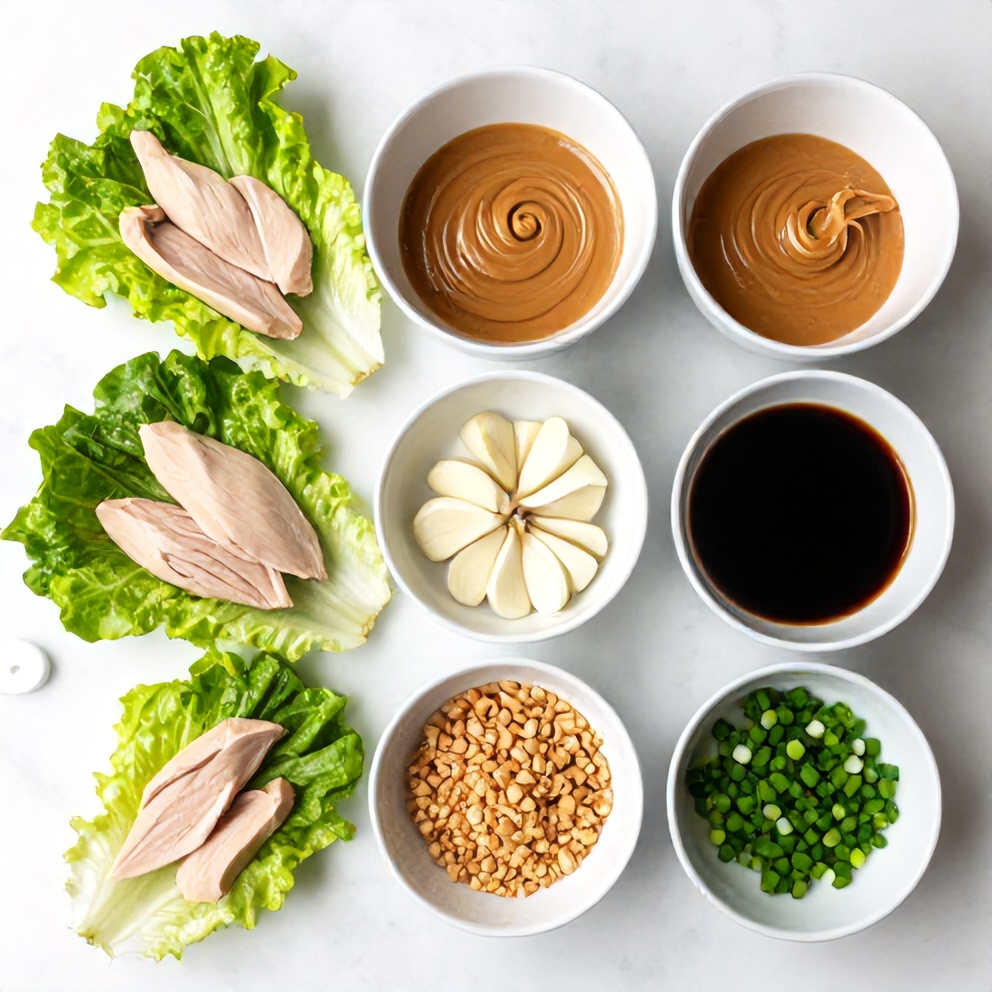Raw ingredients for chicken lettuce wraps