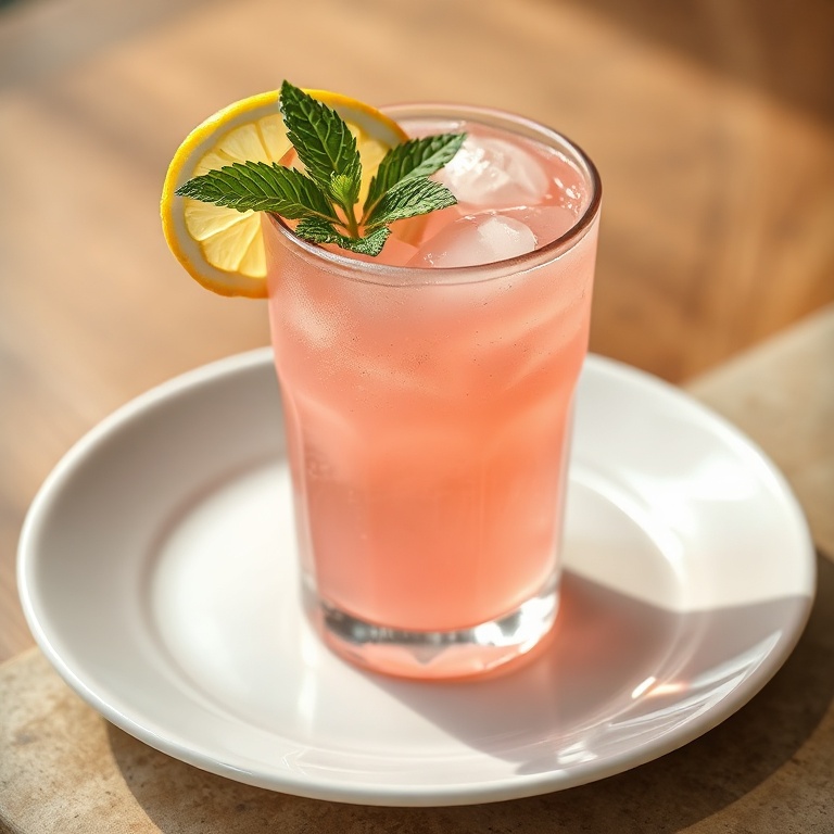 Refreshing Honey Lemon Pink Soda