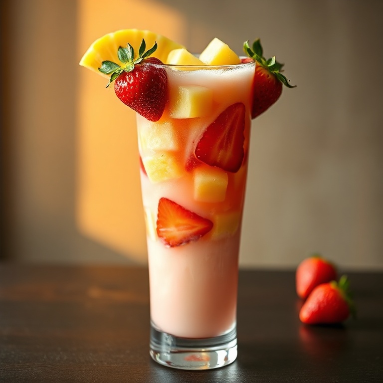 Refreshing Virgin Strawberry Pina Colada Mocktail