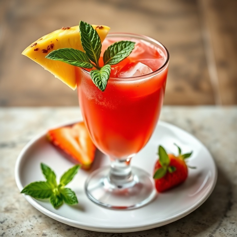 Refreshing Virgin Strawberry Pina Colada Mocktail