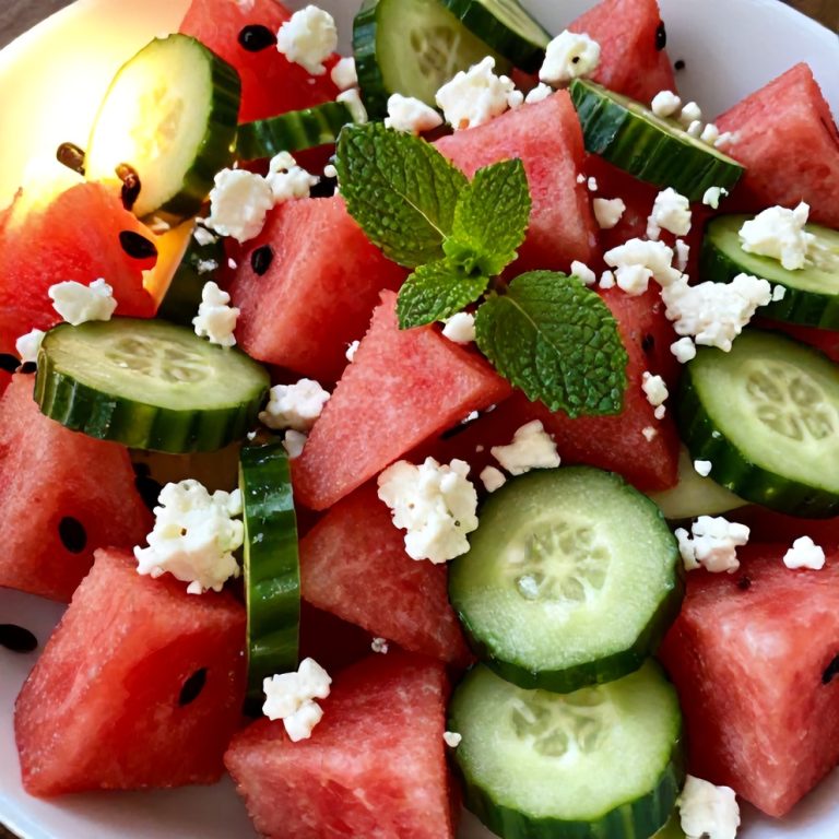 refreshing watermelon cucumber salad