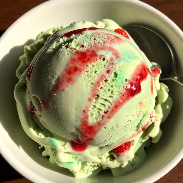 Roasted Strawberry Basil Ice Cream