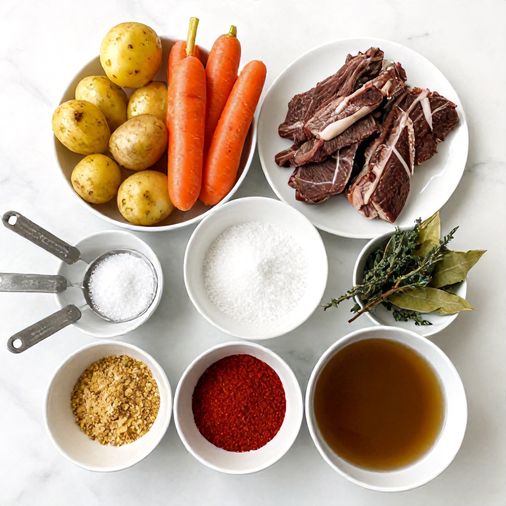 Raw Ingredients for Slow Cooker Chuck Roast