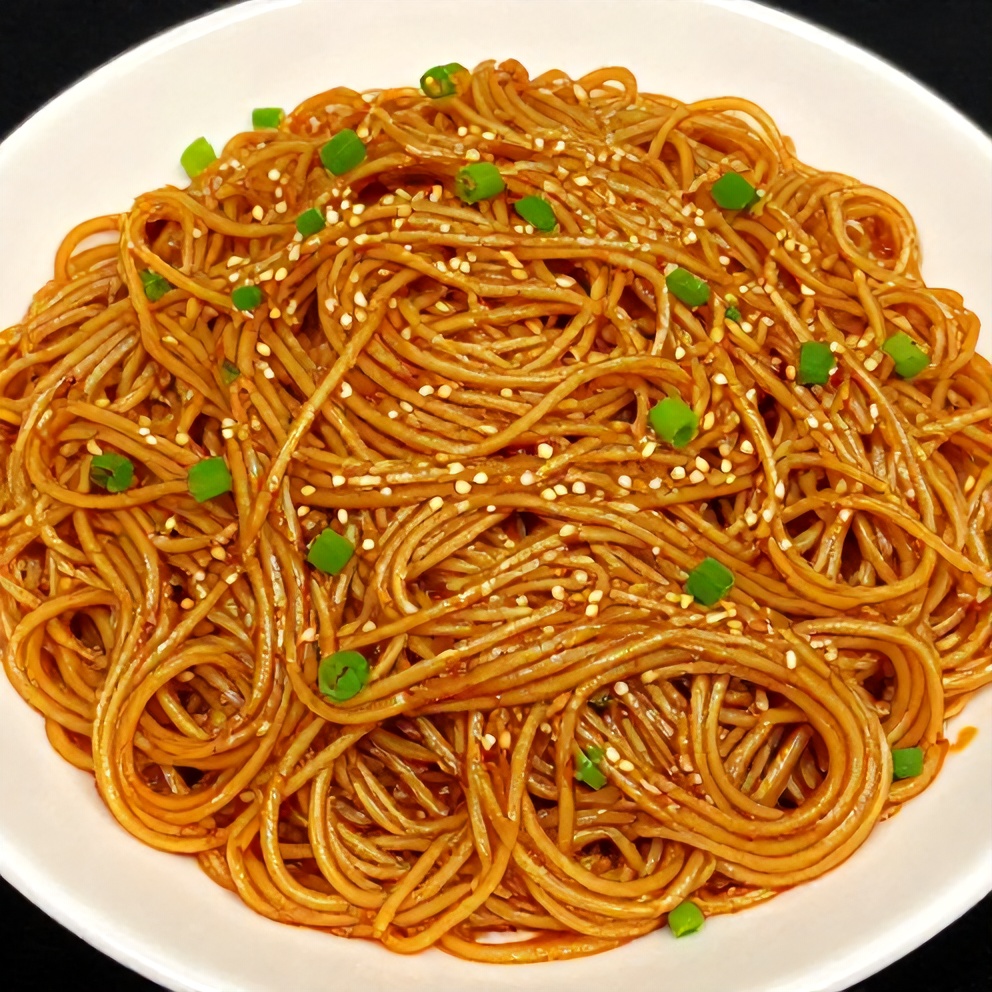 Spicy Potato Noodles with Garlic and Chili Sauce