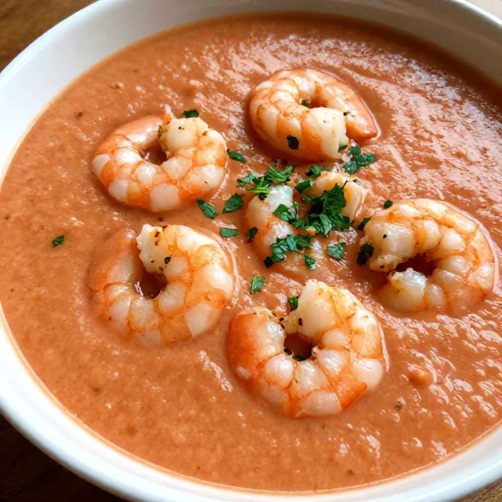 summer gazpacho with shrimp