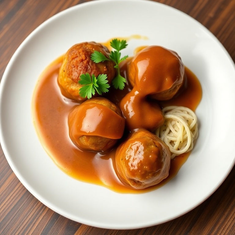 Sweet Potato Pork Meatballs with Bourbon Maple Sauce