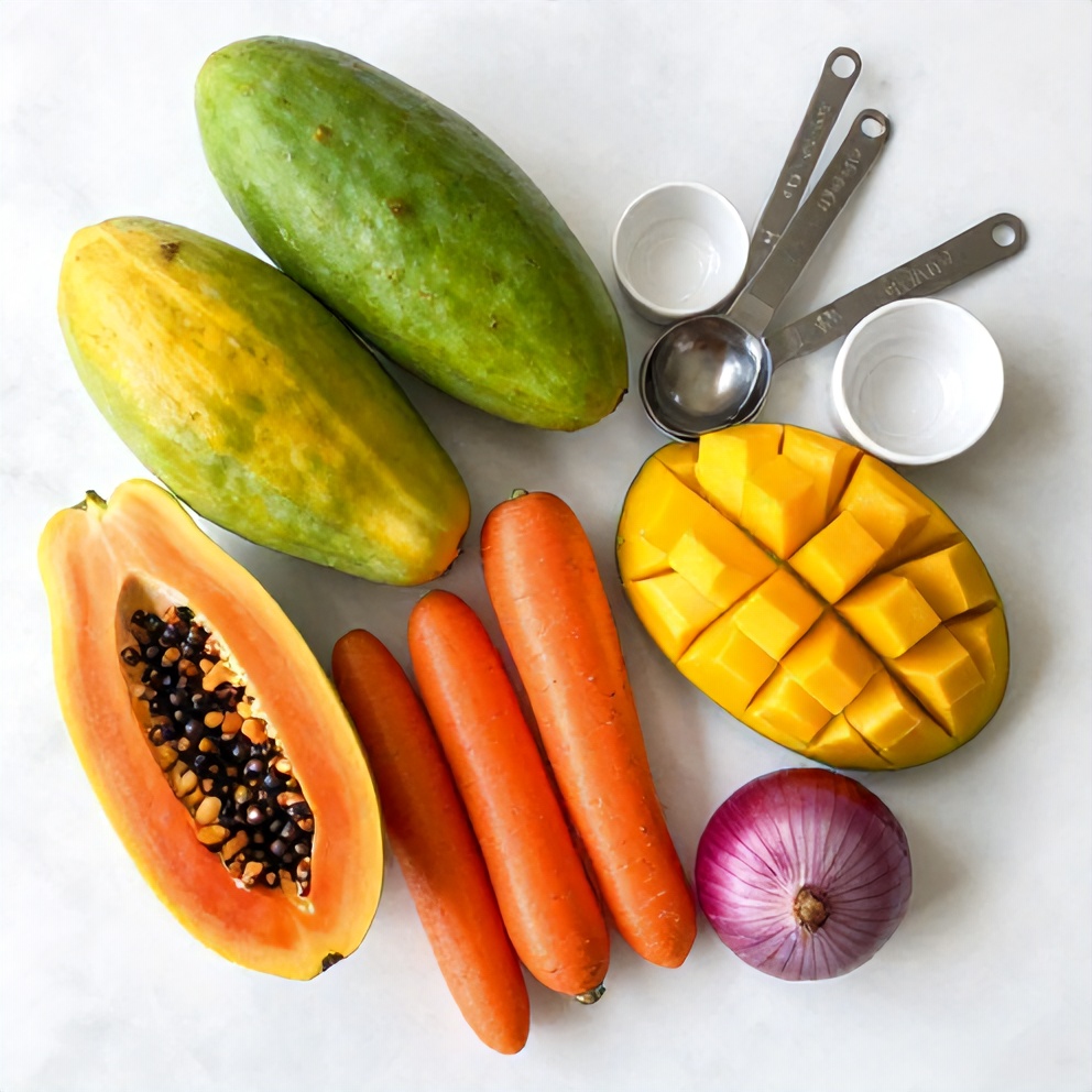 Thai Mango Green Papaya Salad Ingredients