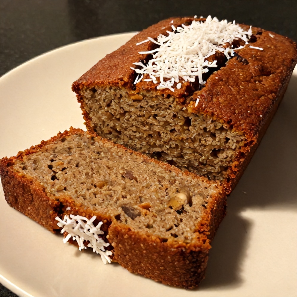 Sliced Tropical Hawaiian Banana Bread on a plate