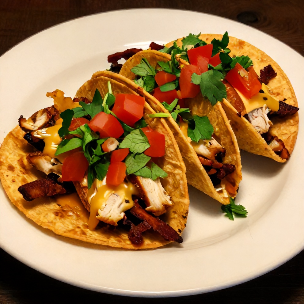 Plated Baked Chicken Bacon Ranch Tacos
