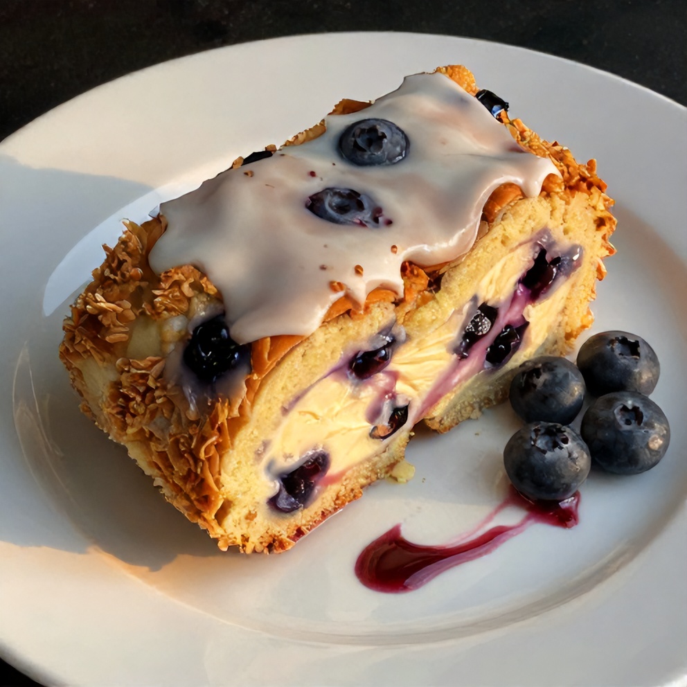 Blueberry Cheesecake Rolls on a Plate