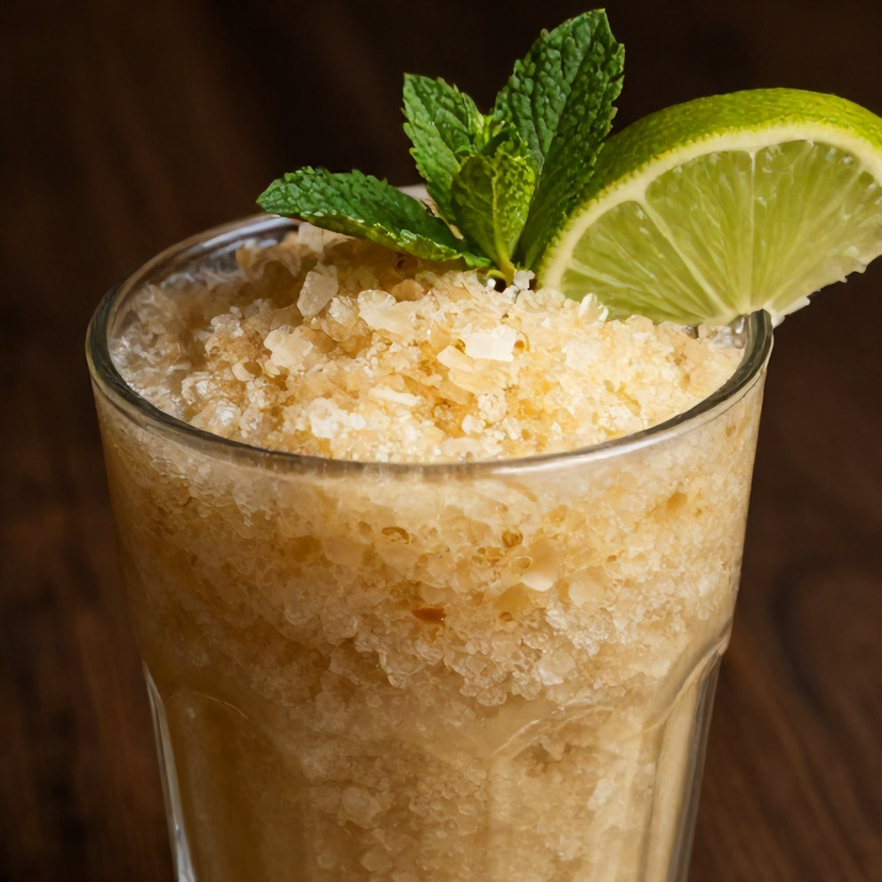 Crispy boozy slush ready to serve