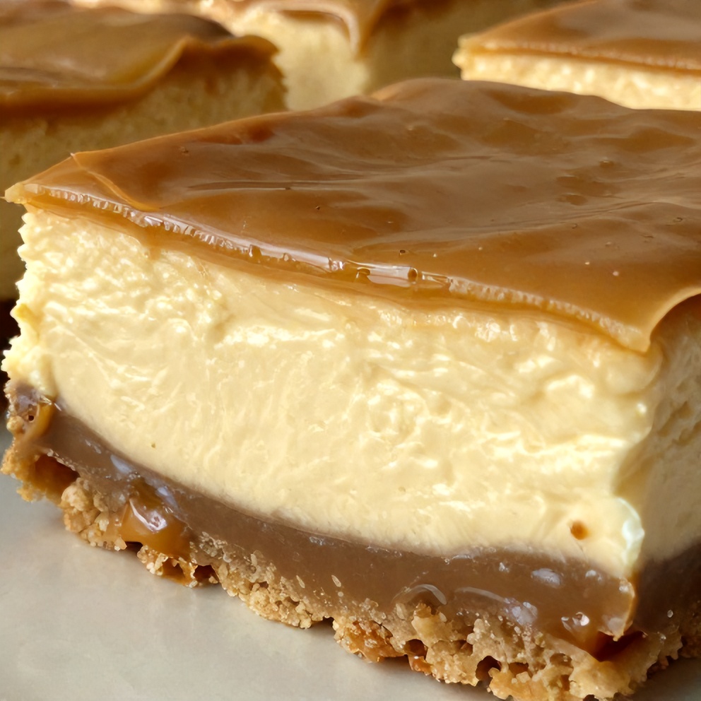 Salted Caramel Cheesecake Bars Recipe