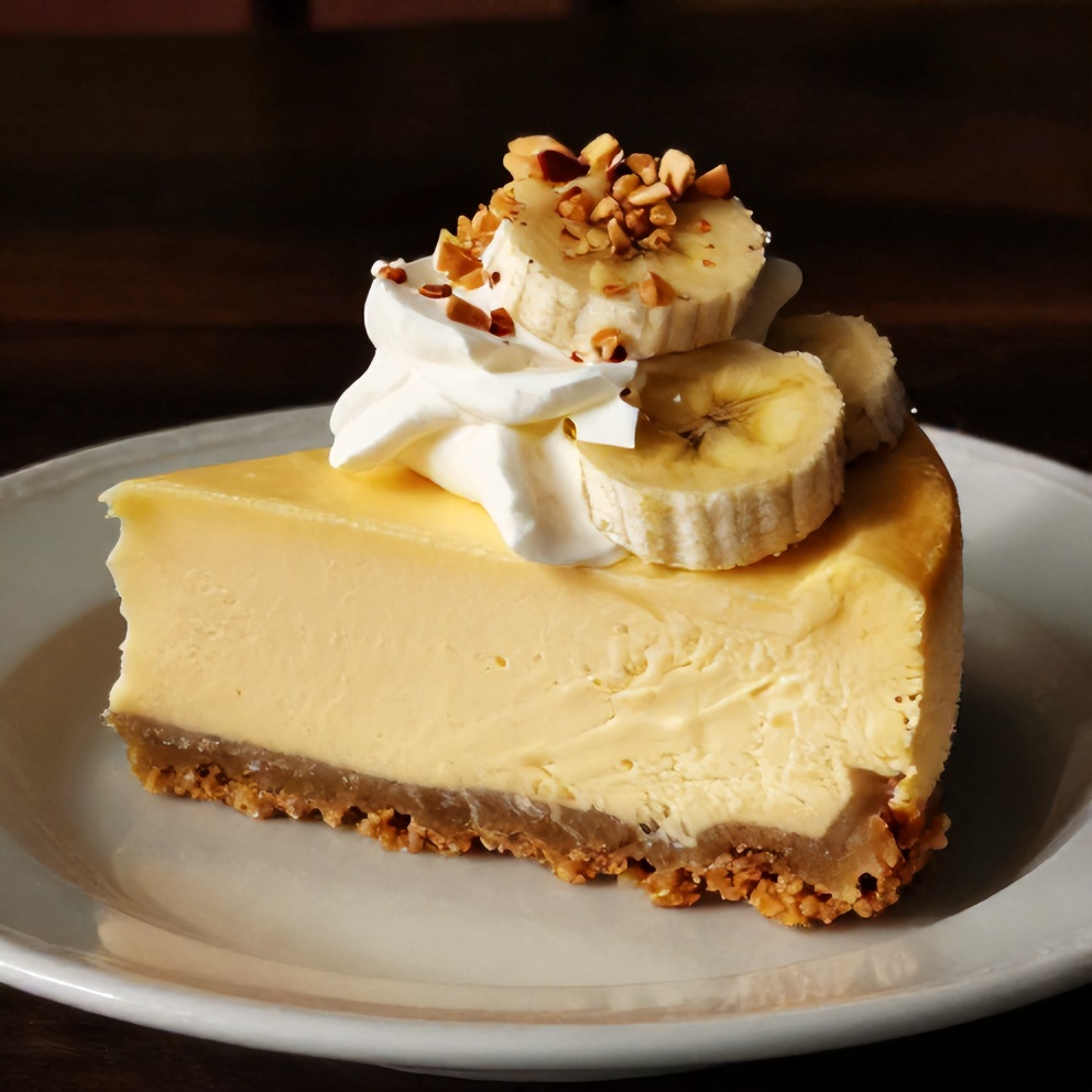 Sliced Banana Pudding Cheesecake on a plate