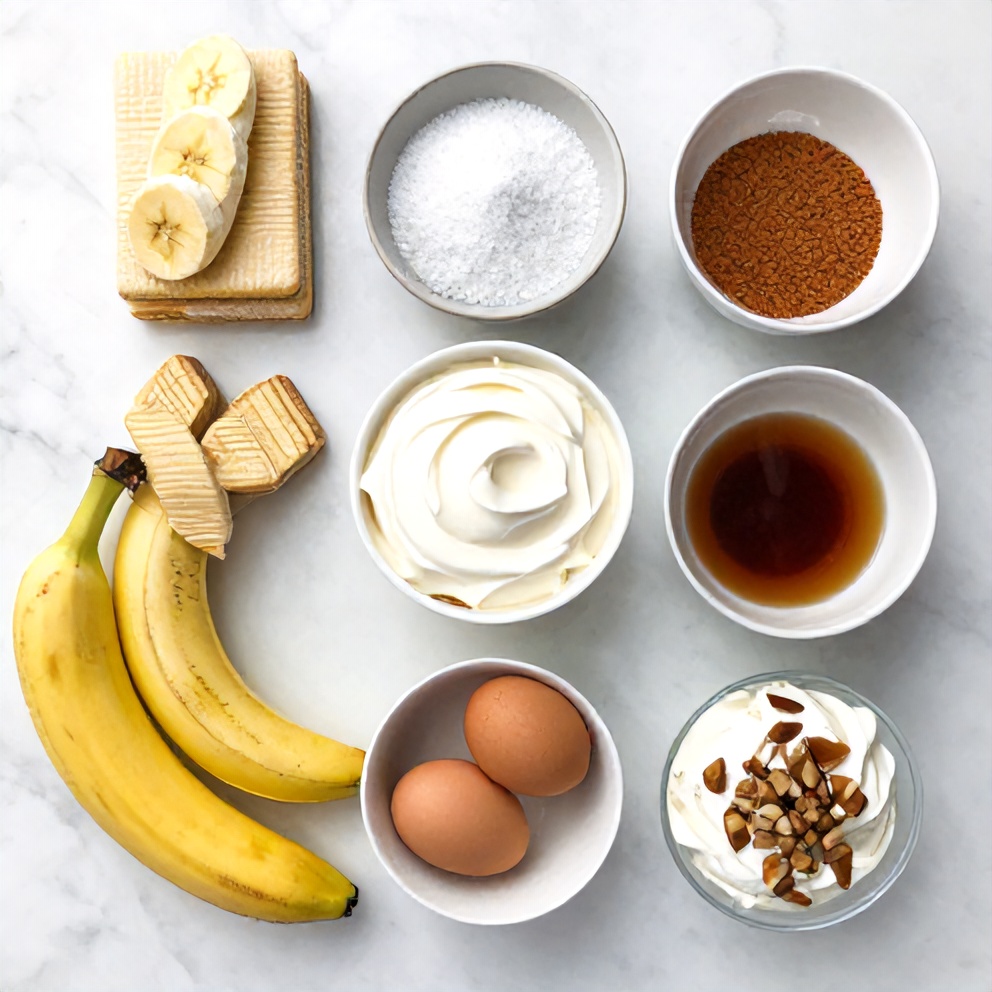 Raw ingredients for Banana Pudding Cheesecake