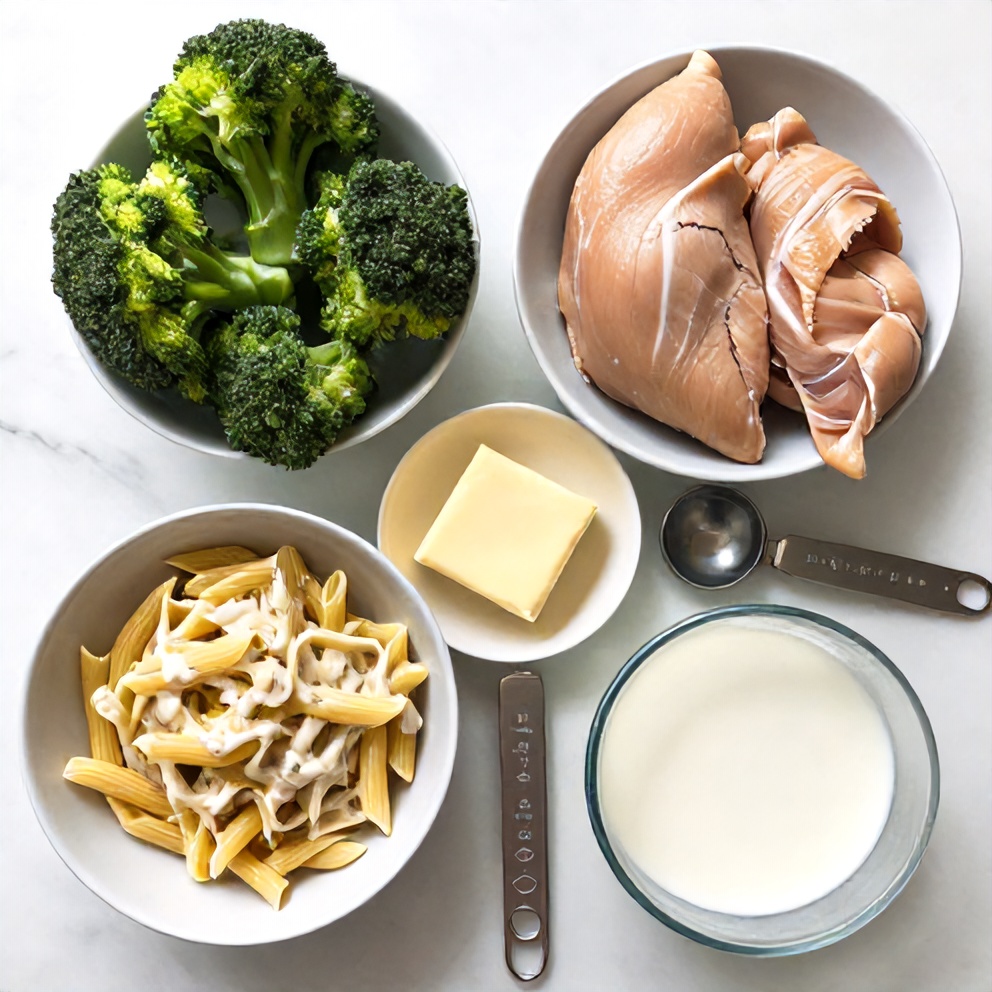 Broccoli Chicken Penne Pasta Ingredients
