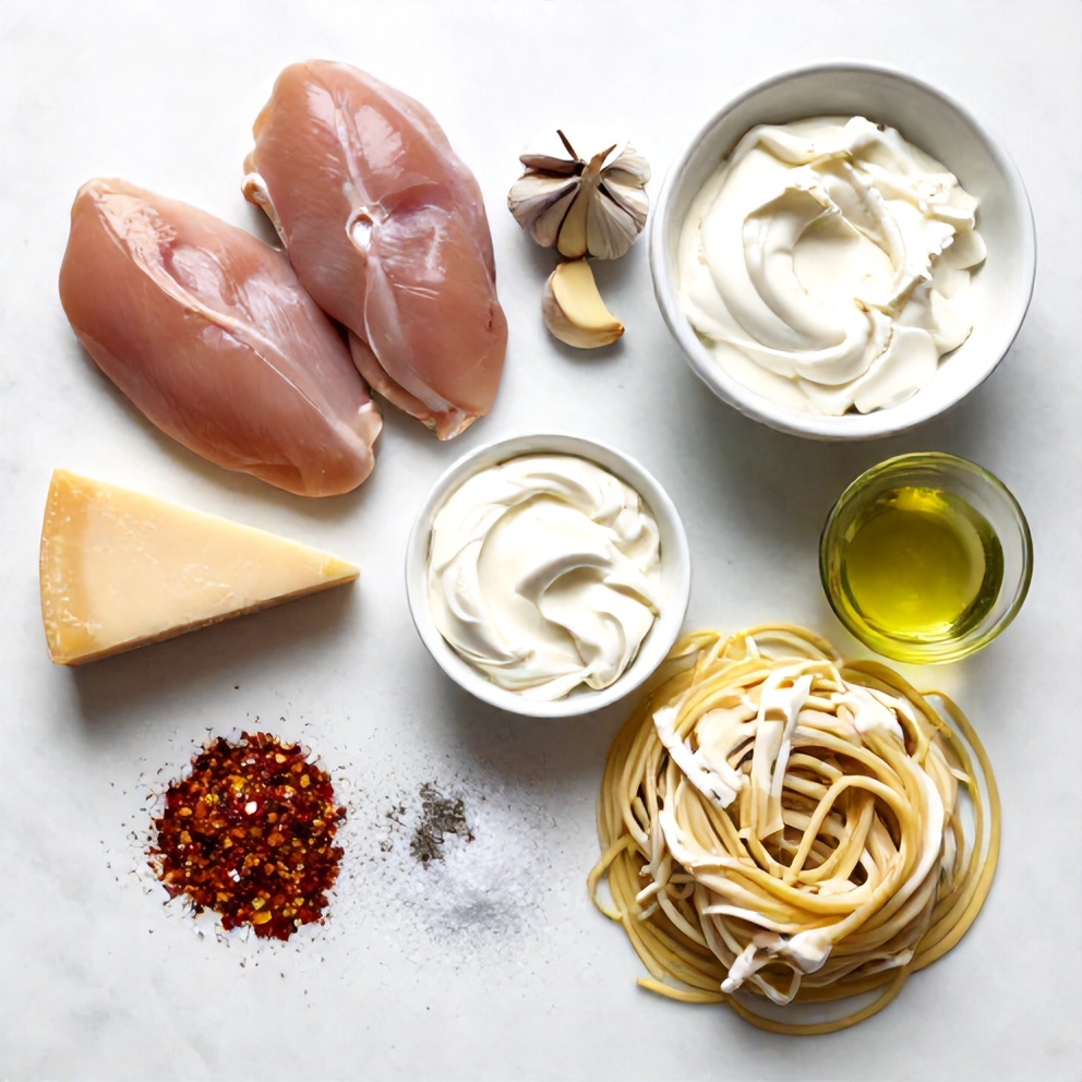 Creamy Garlic Parmesan Chicken Pasta Ingredients