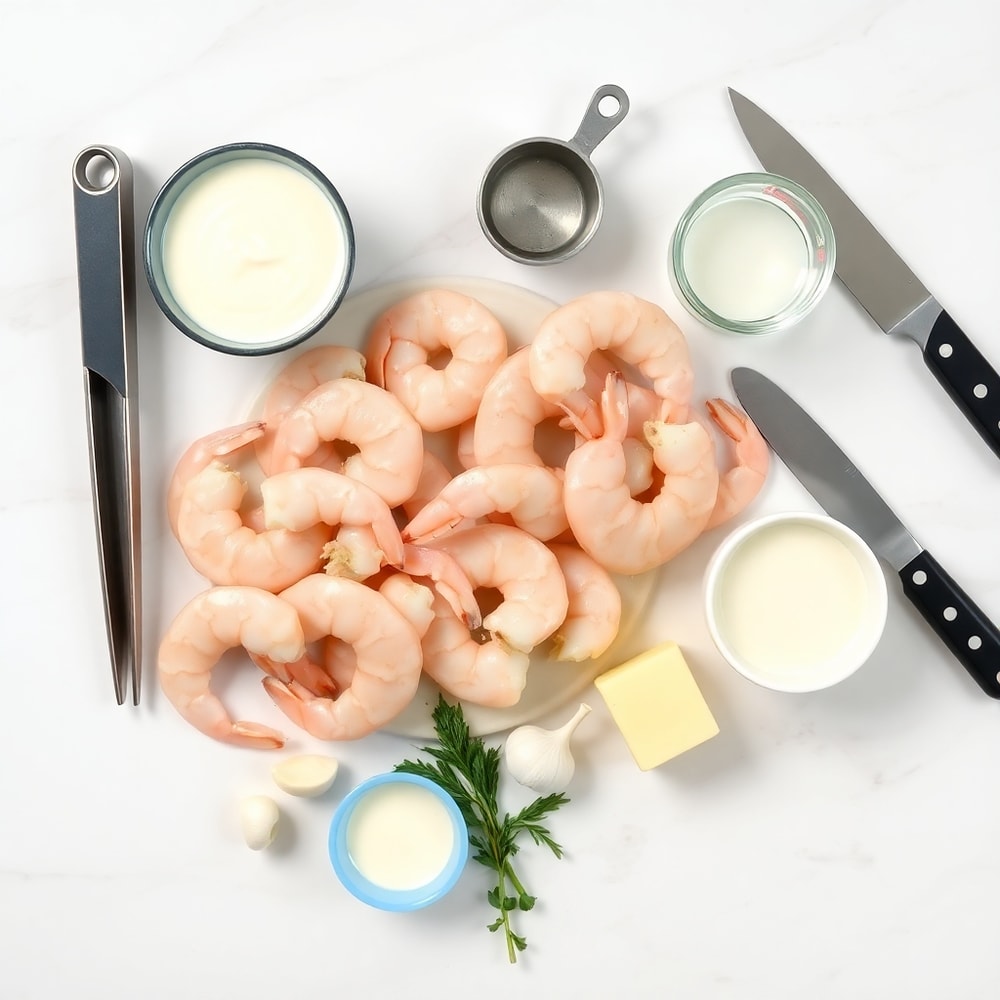 Creamy Garlic Shrimp Ingredients