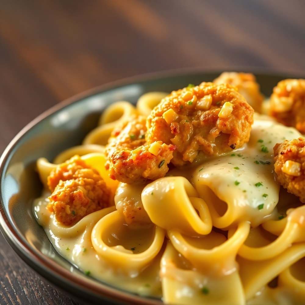 Mozzarella Garlic Butter Chicken Bowties
