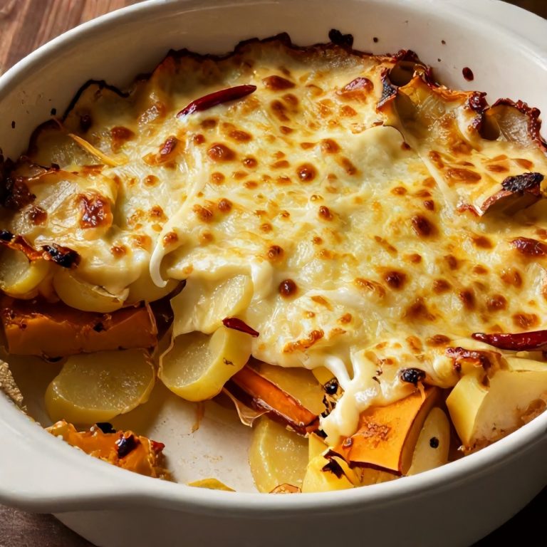 creamy pumpkin and potato gratin