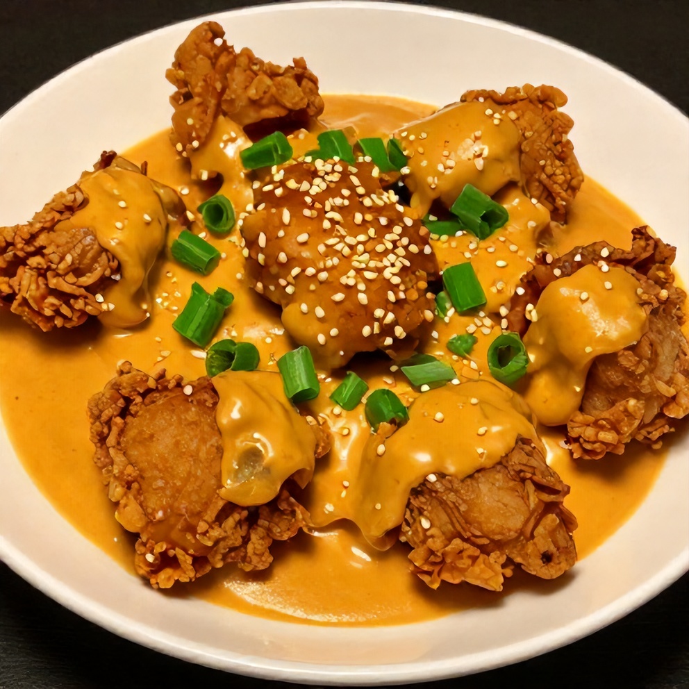 Plated Creamy Spicy Bang Bang Chicken