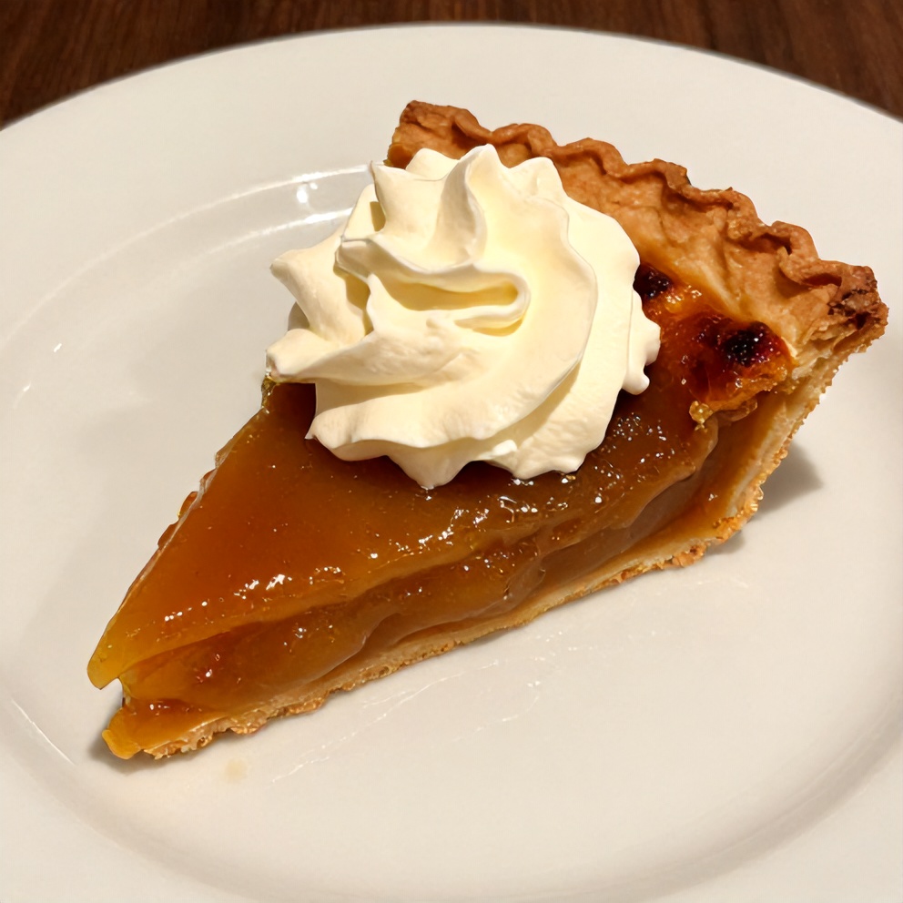Sliced Burnt Honey Pie on Plate