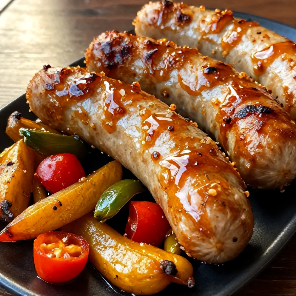 honey garlic kielbasa and veggies