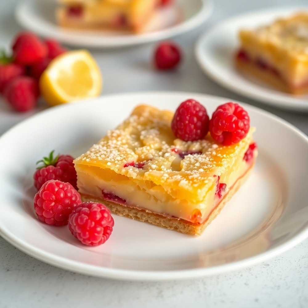 Lemon Raspberry Bars on a cooling rack