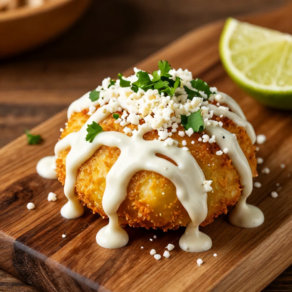 Mexican Street Corn Fritters with Lime Sauce