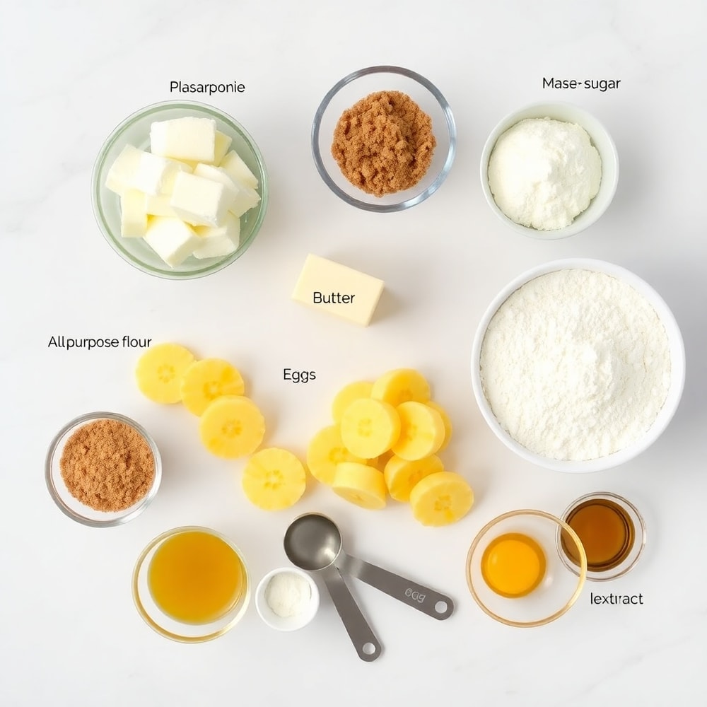 Pineapple Mascarpone Upside-Down Mini Cakes Ingredients