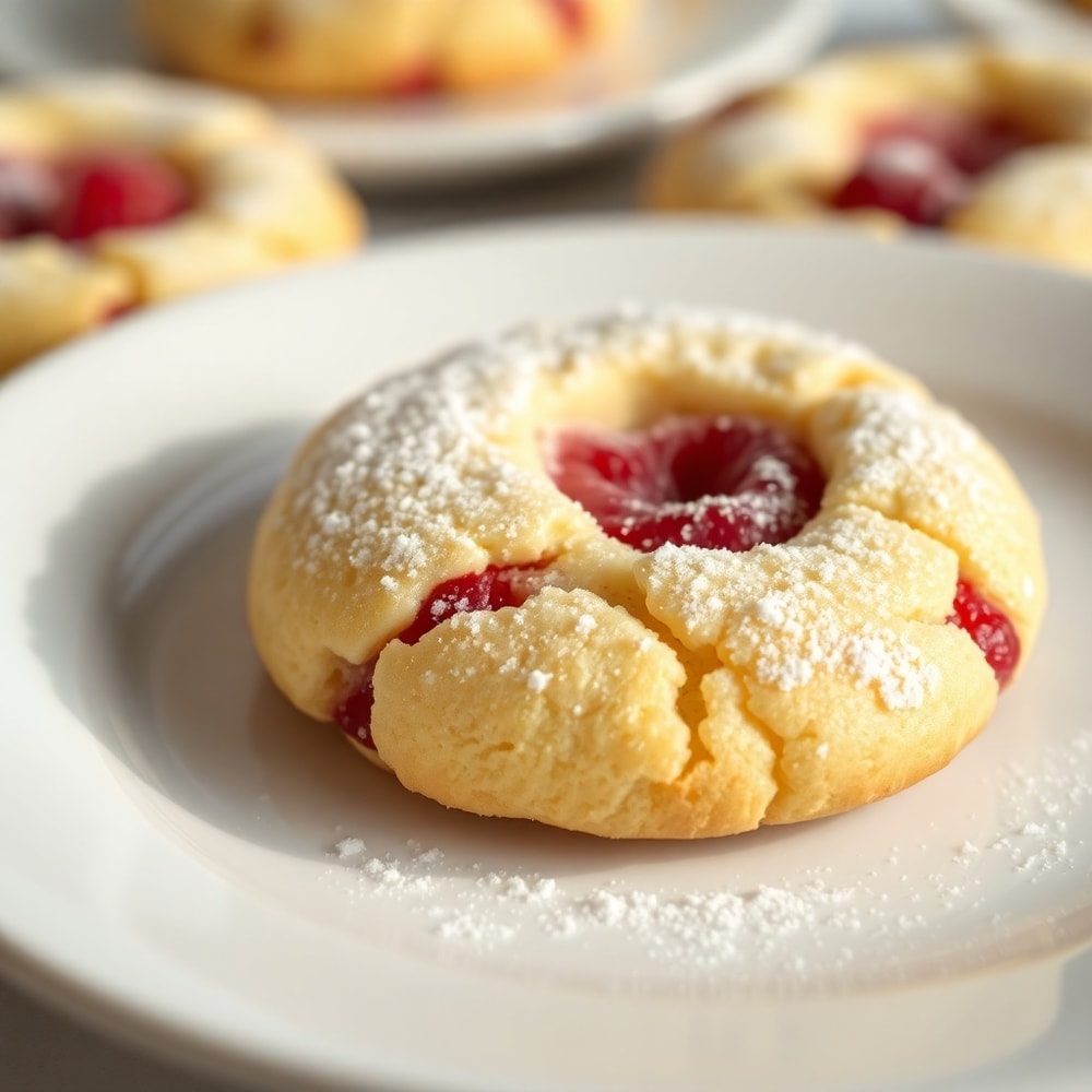 Raspberry Lemon Cookie on a white plate