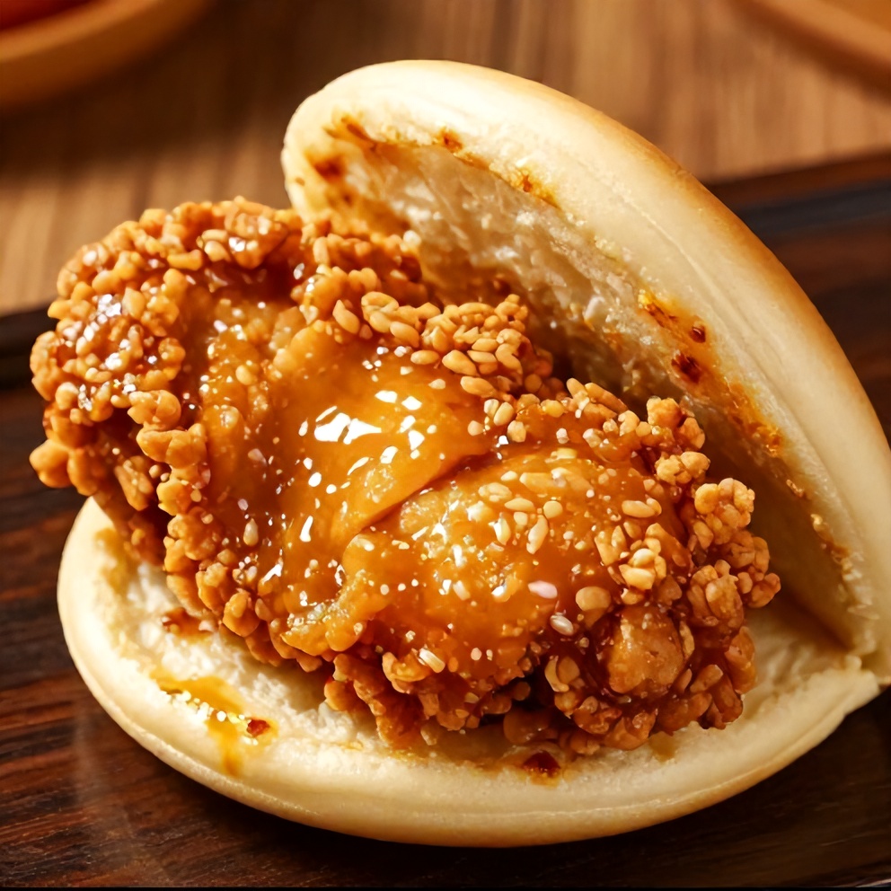 Crispy Sticky Chicken Bao Buns