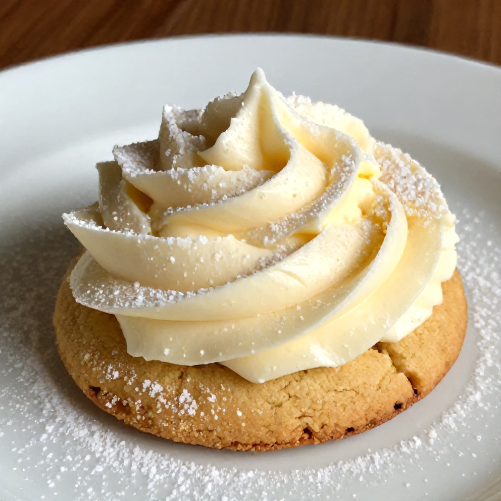 Plated serving of Strawberry Cheesecake Cookies with Cream Cheese Frosting